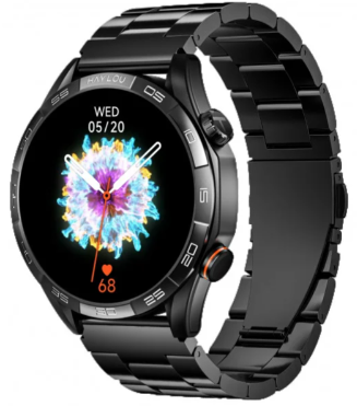 Изображение Смарт-часы Haylou Solar 5 (LS20) Black (Silicone   Stainless steel strap) K