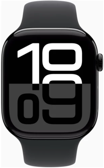 Зображення Смарт-годинник Apple Watch 10 GPS 46mm Jet Black Aluminium Case Black Sport Band M/L MWWQ3
