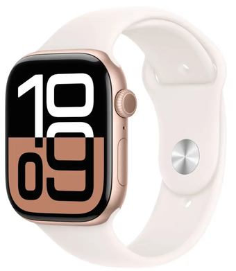 Зображення Смарт-годинник Apple Watch 10 GPS 46mm Rose Gold Aluminium Case Light Blush Sport Band M/L MWWU3