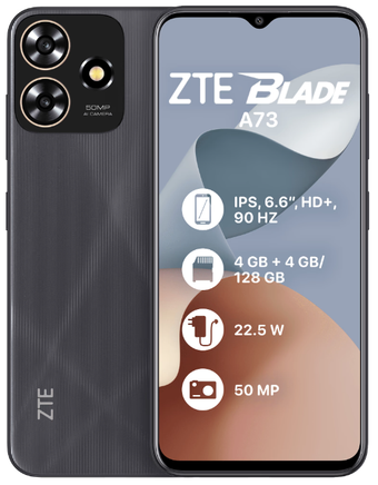 Изображение Смартфон ZTE Blade A73 4/128GB Black