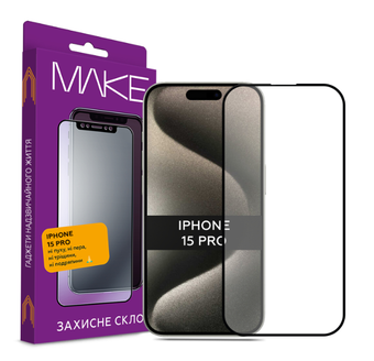 Зображення Захисне скло MAKE Apple iPhone 15 Pro (MGF-AI15P)