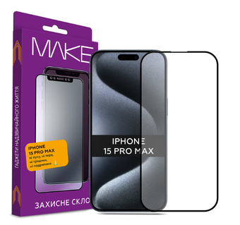 Зображення Захисне скло MAKE Apple iPhone 15 Pro Max (MGF-AI15PM)