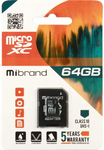 Зображення Карта пам'яті Wibrand MSDXC 64Gb UHS1 cl 10