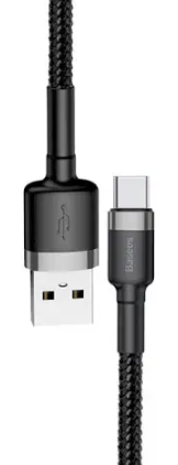 Зображення Кабель USB Baseus Cafule microUSB 2m/1.5A Black-Grey