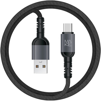 Зображення Кабель USB MAKE USB to Type-C 2.4A 1м Denim Grey (MCB-CD9GR)