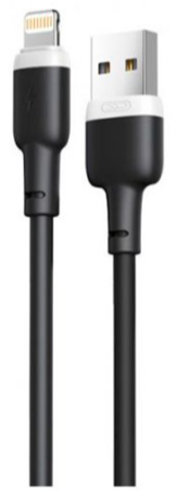 Зображення Кабель USB XO NB208 Lightning 1m 2.4A Liquid Silicone Black