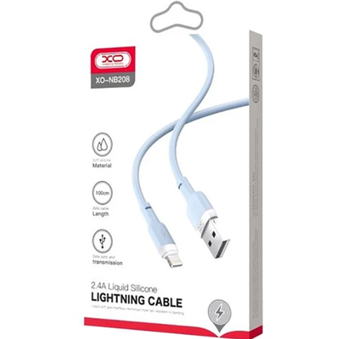 Зображення Кабель USB XO NB208 Type-C 1m 2.4A Liquid Silicone Blue