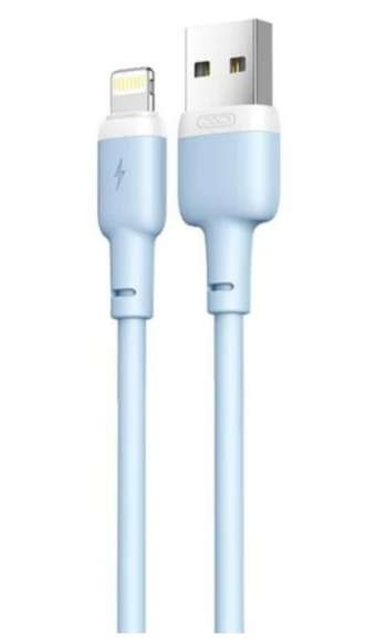 Зображення Кабель USB XO NB208 Lightning 1m 2.4A Liquid Silicone Blue