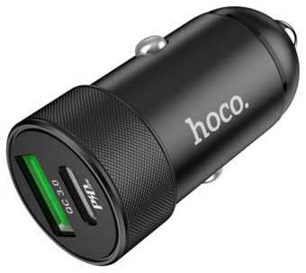 Зображення АЗП Hoco Z32B Speed up PD20W QC3.0 car charger Black