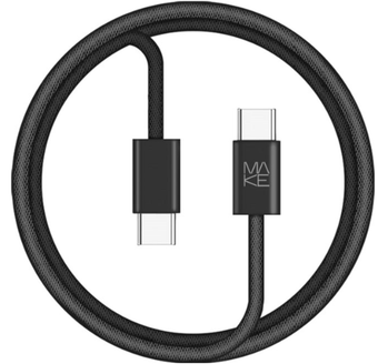 Зображення Кабель MAKE Type-C to Type-C PD 65W 1м Nylon Black (MCB-CN1BK)