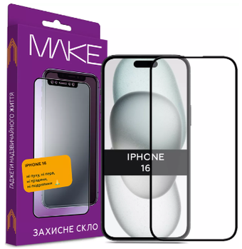 Зображення Захисне скло MAKE Apple iPhone 16 (MGF-AI16)