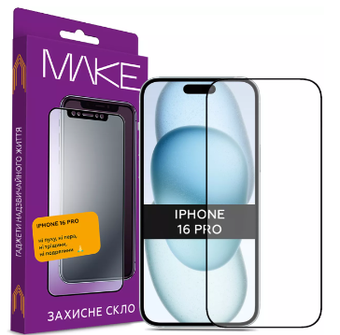 Зображення Захисне скло MAKE Apple iPhone 16 Pro (MGF-AI16P)