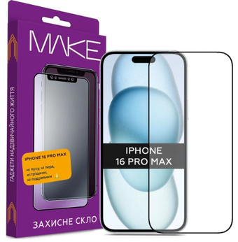 Зображення Захисне скло MAKE Apple iPhone 16 Pro Max (MGF-AI16PM)