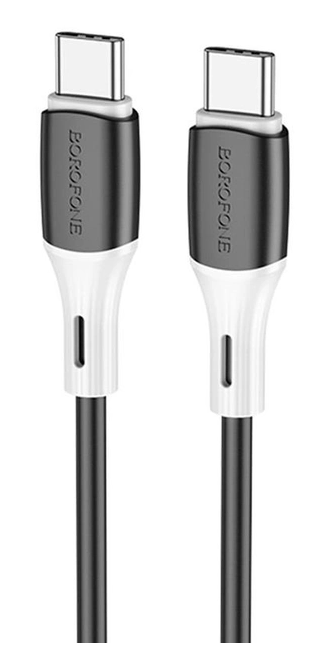 Изображение Borofone BX79 Type-C to Type-C 3A,60W, 1m, silicone, silicone connectors, Black