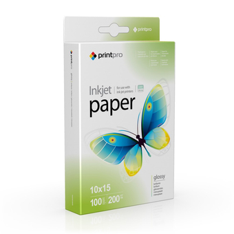 Зображення Папір офісний PRINT PRO PrintPro глянц. 200г/м, 10x15 PG200-100