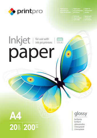 Зображення Папір офісний PRINT PRO PrintPro глянц. 200г/м, A4 PG200-20