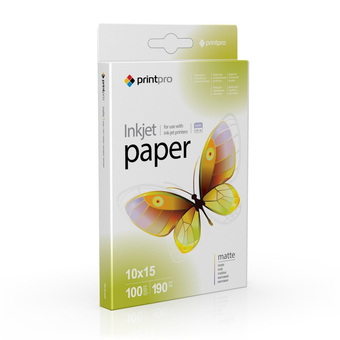 Зображення Папір офісний PRINT PRO PrintPro матовая 190г/м, 10x15 PM190-100