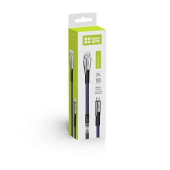 Изображение Colorway USB - MicroUSB (zinc alloy) 2.4А 1м синій CW-CBUM011-BL