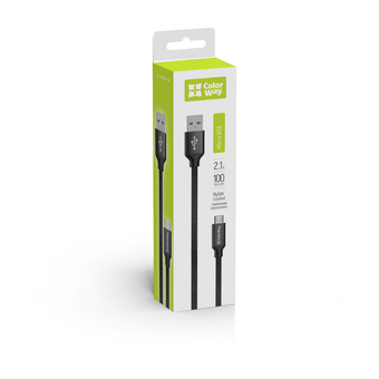 Изображение Colorway USB - MicroUSB 2.1А 1м чорний CW-CBUM002-BK