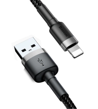 Изображение Baseus Cafule Lightning 2m/1.5A (CALKLF-CG1) Black-Grey