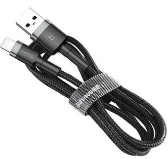 Изображение Baseus Lightning Cafule 1m/2.4A (CALKLF-BG1) Black-Grey