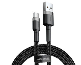 Фотографія Baseus Cafule Type-C 1m/3.0A (CATKLF-BG1) Black-Grey Зображення Baseus Cafule Type-C 1m/3.0A (CATKLF-BG1) Black-Grey