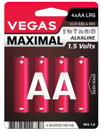 Изображение Батарейки Vegas VLR-03BL4-MX