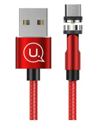 Зображення Usams Lightning U59 Rotatable Magnetic 2.4A 1.0m Red