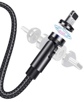 Зображення Usams Lightning U59 Rotatable Magnetic 2.4A 1.0m Black