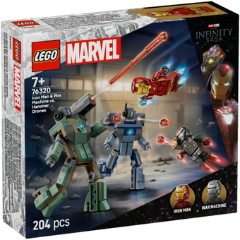 Изображение Конструктор Lego Super Heroes Залізна людина та Бойова Машина проти Хаммер Дронів (76320)