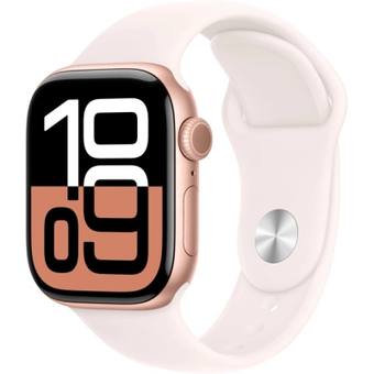 Изображение Смарт-часы Apple Watch Series 10 GPS 42mm Rose Gold Aluminium Case with Light Blush Sport Band - S/M (MWWH3QH/A)