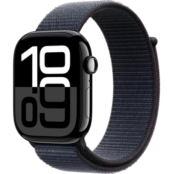 Изображение Смарт-часы Apple Watch Series 10 GPS 46mm Jet Black Aluminium Case with Ink Sport Loop (MWWR3QH/A)