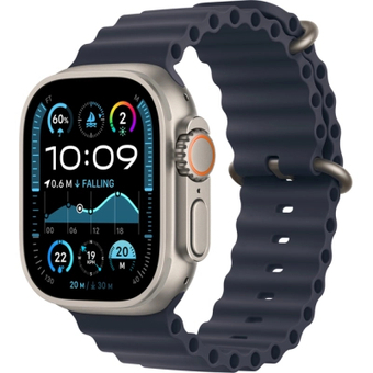 Изображение Смарт-часы Apple Watch Ultra 2 2024 GPS   Cellular 49mm Natural Titanium Case with Navy Ocean Band (MX4D3UL/A)