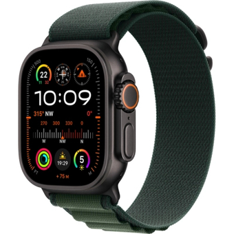 Изображение Смарт-часы Apple Watch Ultra 2 2024 GPS Cellular 49mm Black Titanium Case with Dark Green Alpine Loop - Medium (MX4R3UL/A)