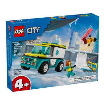 Изображение Конструктор Lego City Карета швидкої допомоги й сноубордист 79 деталей (60403)