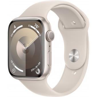 Изображение Смарт-часы Apple Watch Series 9 GPS 45mm Starlight Aluminium Case with Starlight Sport Band - M/L (MR973QP/A)