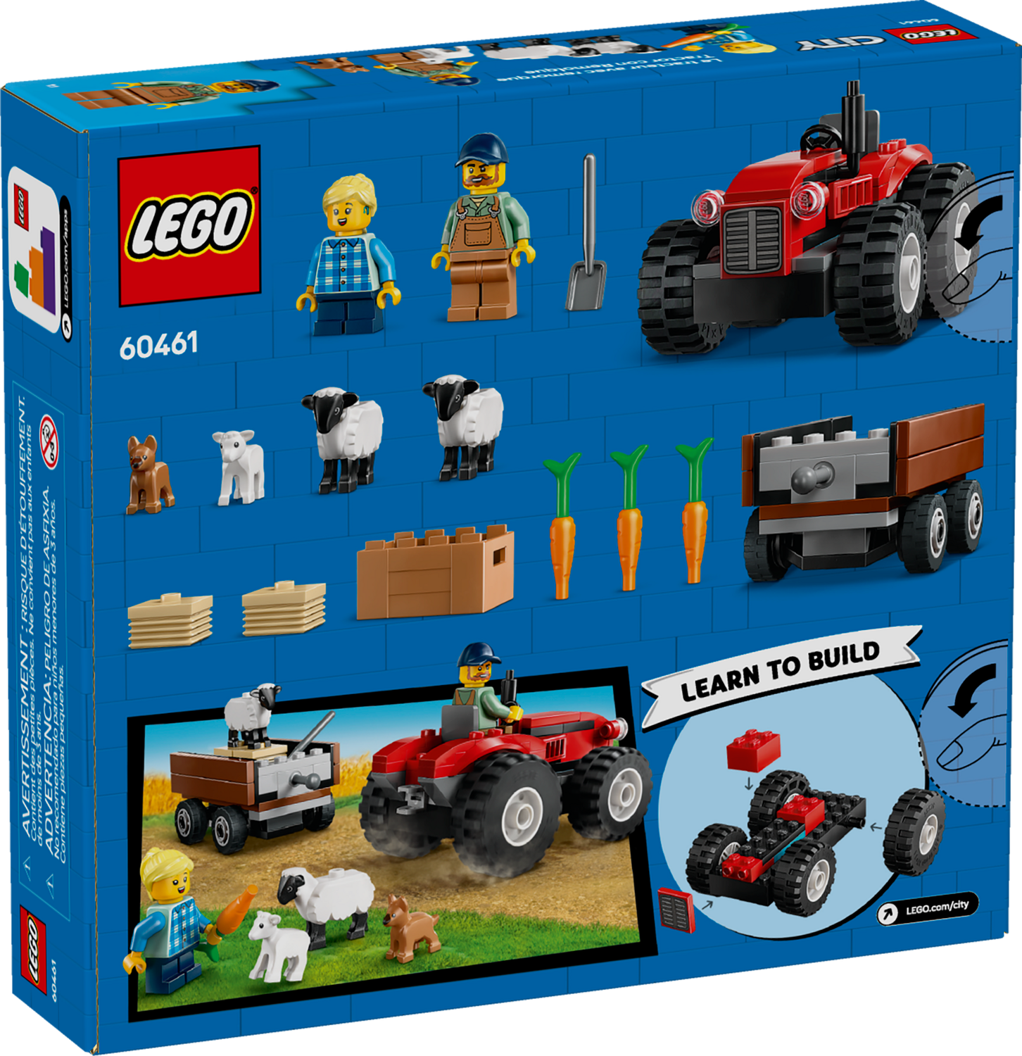 Конструктор Lego City Червоний фермерський трактор із причепом і вівцями фото №8