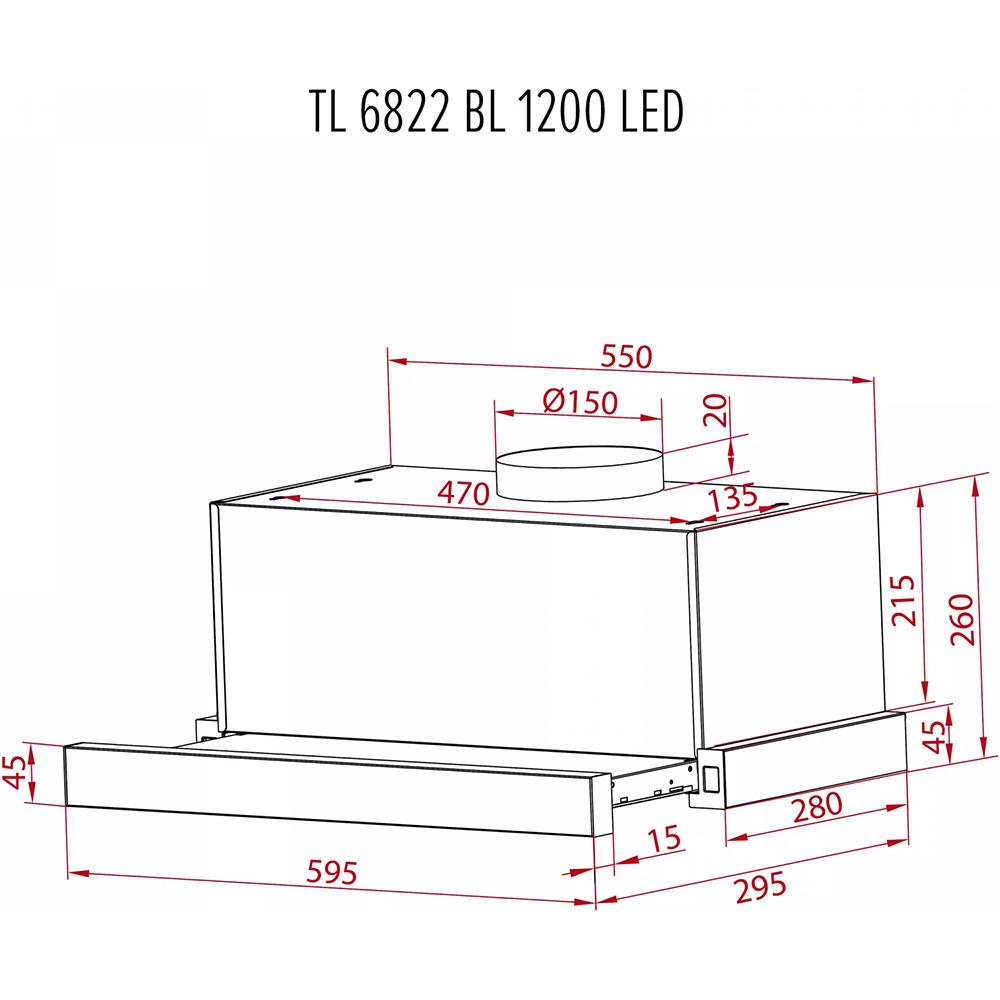 Вытяжка Perfelli TL 6822 BL 1200 LED фото №12