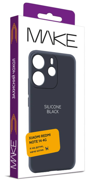 Чохол для телефона MAKE Xiaomi Redmi Note 14 4G Silicone Black (MCL-XRN144GBK) фото №5