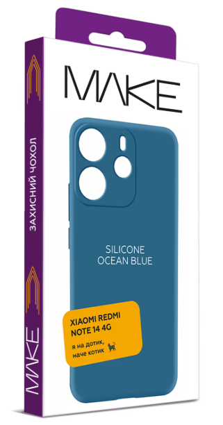 Чохол для телефона MAKE Xiaomi Redmi Note 14 4G Silicone Ocean Blue (MCL-XRN144GOB) фото №5