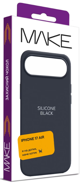 Чехол для телефона MAKE Apple iPhone 17 Air Silicone Black (MCL-AI17ABK) фото №4