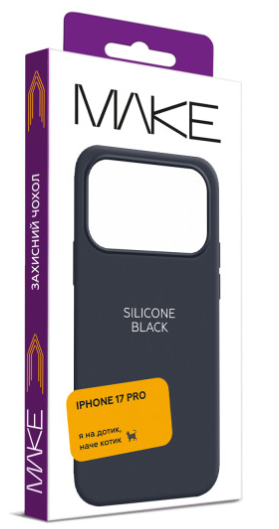 Чохол для телефона MAKE Apple iPhone 17 Pro Silicone Black (MCL-AI17PBK) фото №4