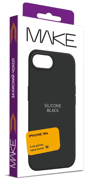 Чехол для телефона MAKE Apple iPhone 16e Silicone Black (MCL-AI16EBK) фото №5