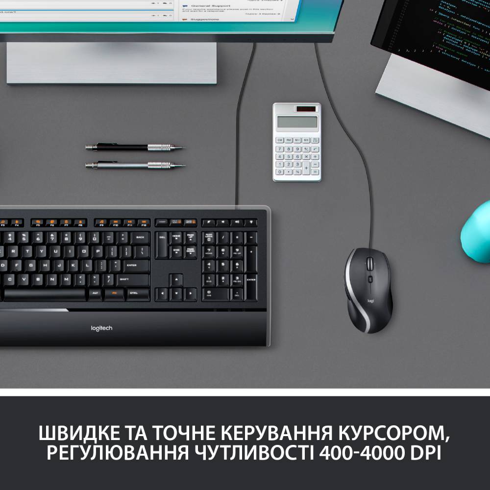 Компьютерная мыш Logitech Advanced Corded Mouse M500s BLACK фото №8