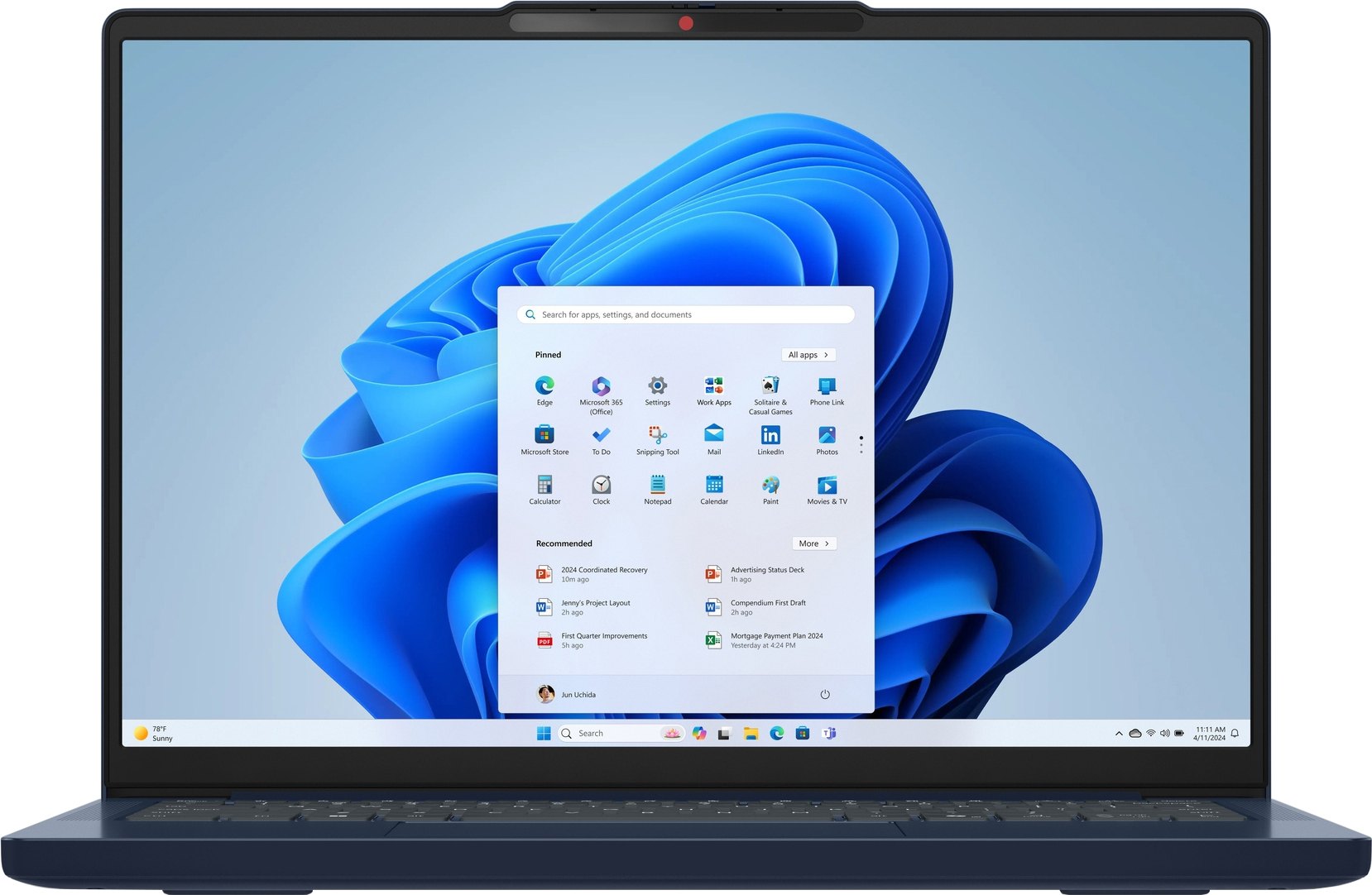 Ноутбук Lenovo IdeaPad Slim 3 14IRH10 (83K000AJRA) Cosmic Blue фото №2