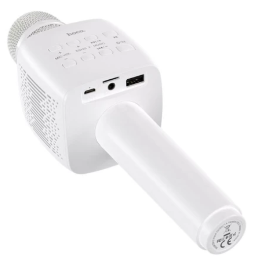 Портативная колонка Hoco BK5 Cantando karaoke microphone White фото №2