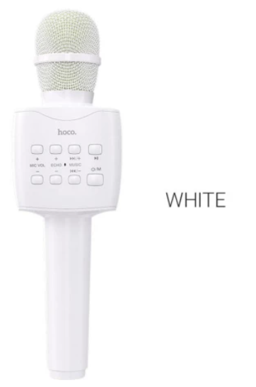 Портативная колонка Hoco BK5 Cantando karaoke microphone White фото №3