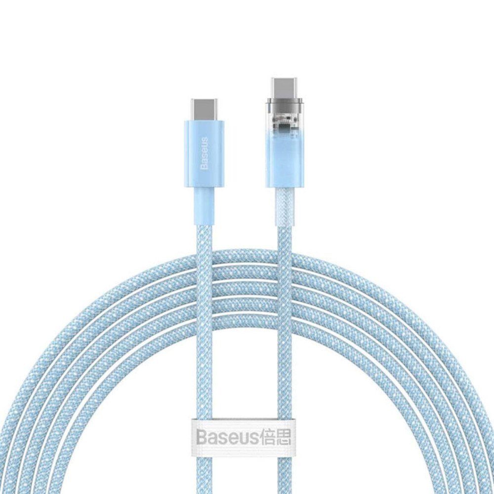 Кабель USB Baseus Explorer Series Fast Charging Cable with Smart Temperature Control Type-C to Type-C 100W 2m Galaxy Blue