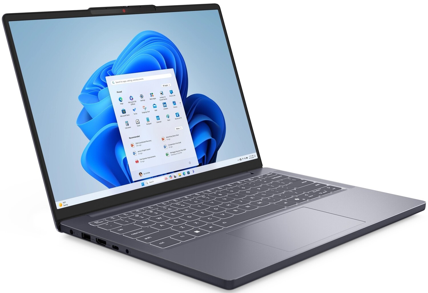 Ноутбук Lenovo IdeaPad Slim 3 14IRH10 (83K000CRRA) Luna Grey фото №3