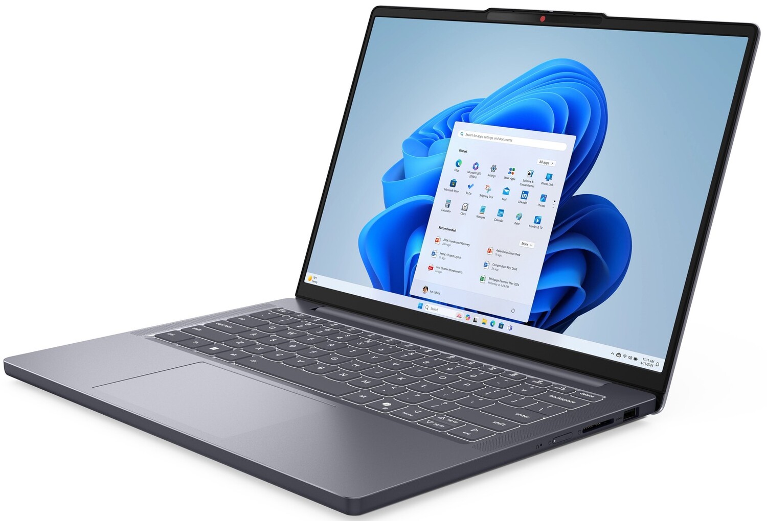 Ноутбук Lenovo IdeaPad Slim 3 14IRH10 (83K000CRRA) Luna Grey фото №5